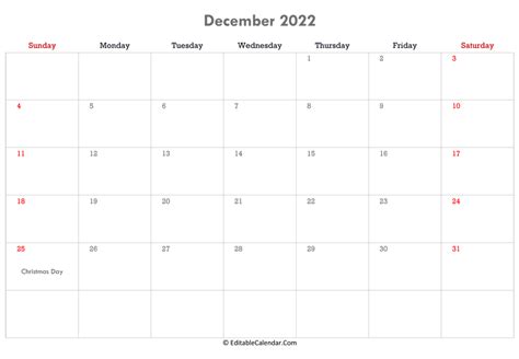 December 2022 Calendar Templates December 2022 Printable Calender