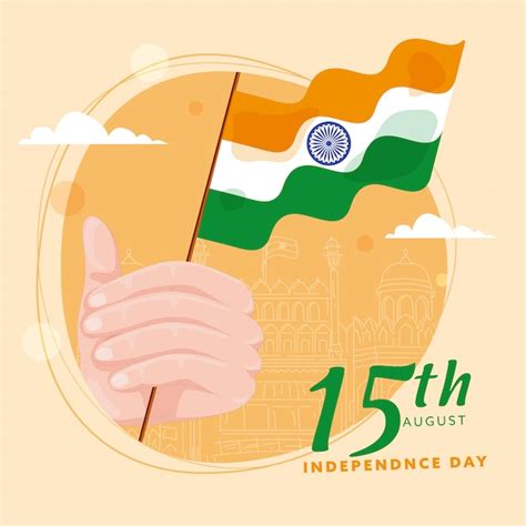 Premium Vector 15th August Independence Day Poster Design With Hand