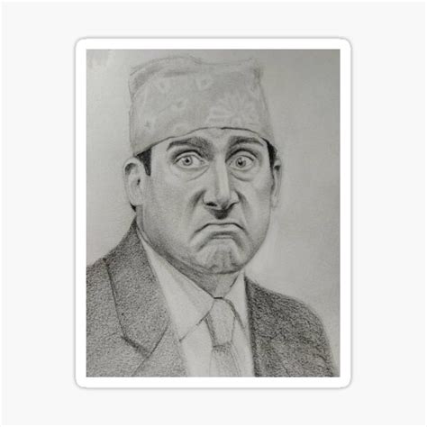 The Office Michael Scott Sketch Sticker By Wallflowergraf Redbubble