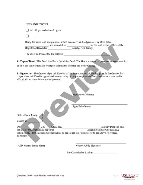 New Jersey Quitclaim Deed From Individual To Husband And Wife Nj Quit