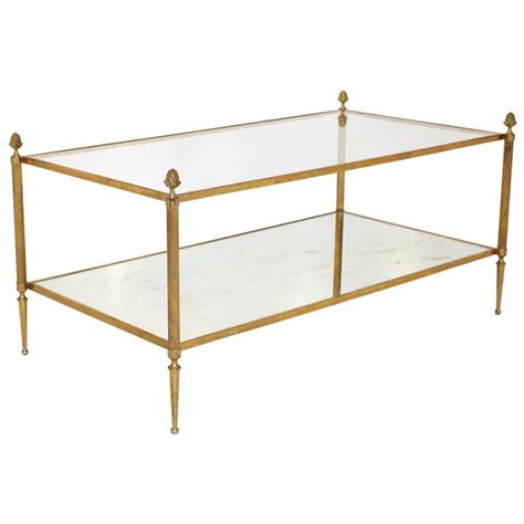 W 163cm x d 60cm x h 43cm. Brass and Glass Coffee Table by Maison Bagues | Coffee ...