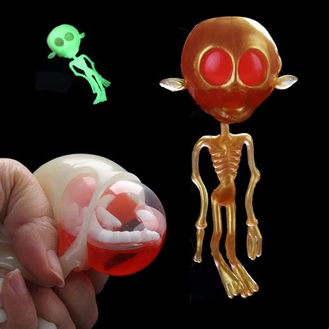 2018 Funny Stresses Squeeze Toy Gadget Squishy Stress Squeeze Toy Luminous Alien Reliever Toys