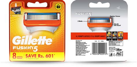buy gillette fusion manual shaving razor blades packet of 8 cartridge online and get upto 60