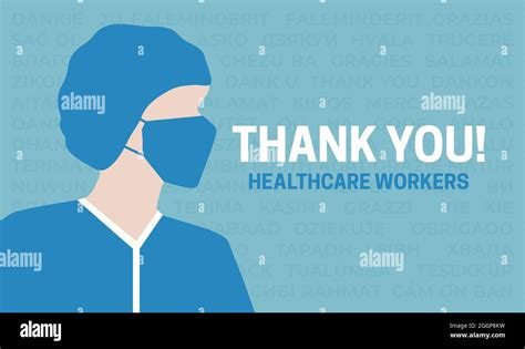 Thank You Healthcare Workers Banner Illustration Stock Vector Image