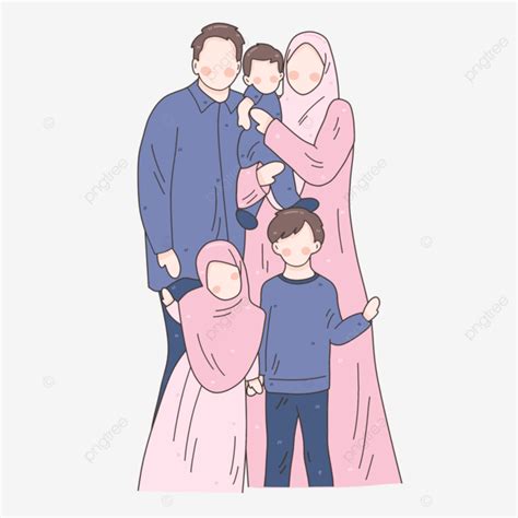 Gambar Ilustrasi Keluarga Muslim Bahagia Keluarga Bahagia Keluarga
