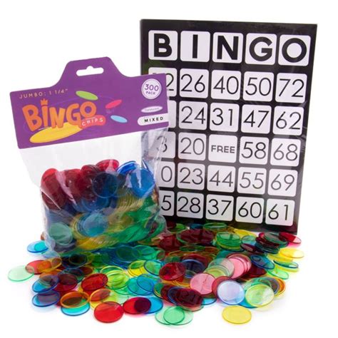 Bingo Bundle 300 Jumbo Bingo Chips 50 Large Print