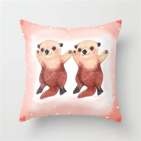 Otterly Adorable Otter Throw Pillow By Basil Fox Creations Society6