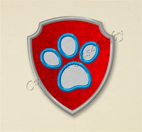 Paw Patrol Ryder Badge Applique Embroidery Design Paw Patrol