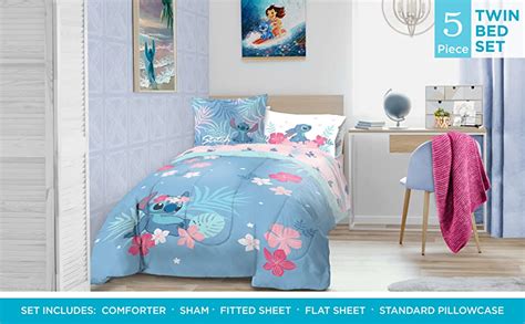 Jay Franco Disney Lilo And Stitch Paradise Dream 5 Piece Twin Bed Set