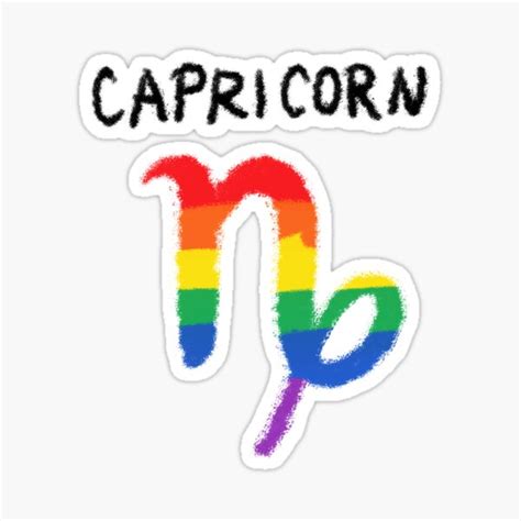 Capricorn Zodiac Sign Gay Lesbian Lgbt Pride Rainbow Flag Sticker For