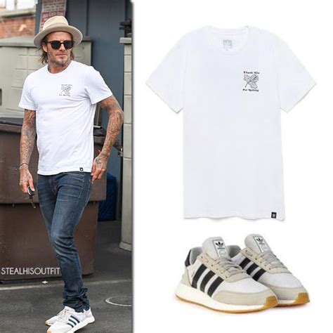 David Beckham In White T Shirt And Dark Blue Jeans