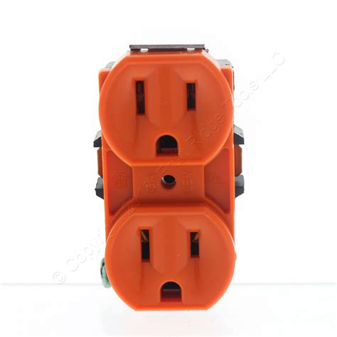 Leviton Residential Orange Duplex Receptacle Outlet 5 15r 15a 5248 Or