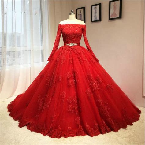 Ball Gown Lace Wedding Dress Off Shoulder Neckline Lace Bridal Dress