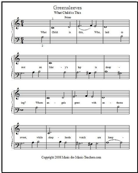 If you're happy and you know it: Greensleeves Free Sheet Music for Piano! Easy But Beautiful | Piano songs for beginners, Piano ...