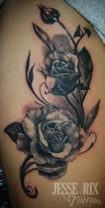 Black And Grey Rose Tattoo By Jesse Rix Tattoonow