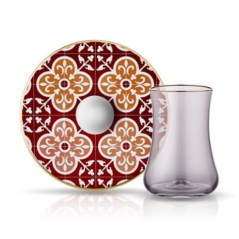 Luxurious Turkish Tea Glass Set For Six Grandbazaar Shopping Tea