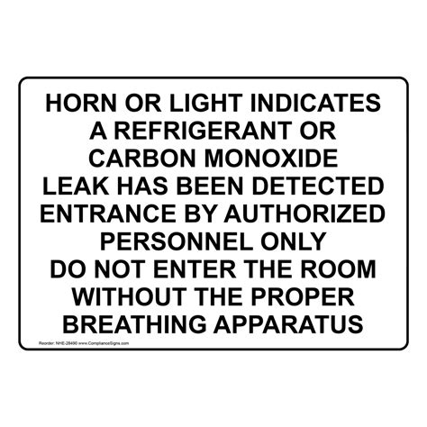 Safety Sign Horn Or Light Indicates A Refrigerant Or Carbon