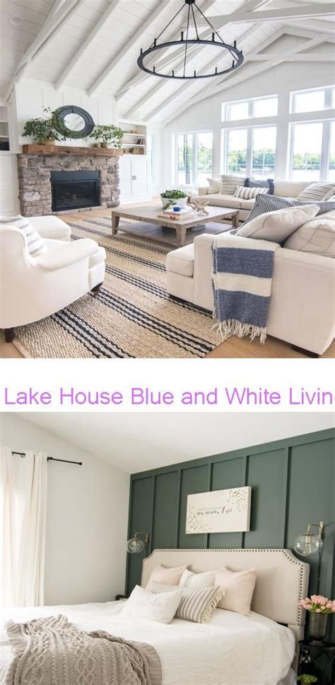 Lake House Blue And White Living Room Decor The Lilypad Cottage Key