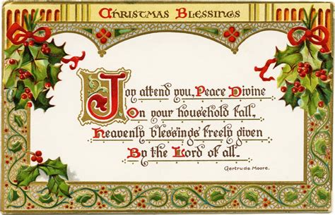 Christmas Blessings Free Vintage Postcard Graphic The Old Design Shop