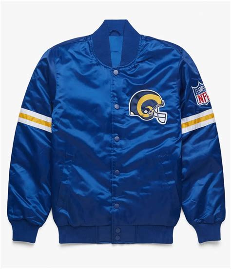 Satin Royal Blue Los Angeles Rams Jacket Jackets Masters