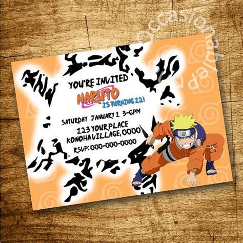 Invitations Announcements Paper Naruto Digital Invitation Greeting