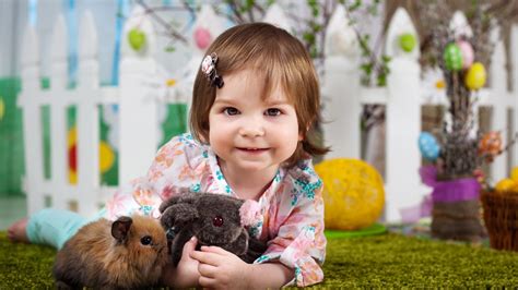 Children Girl With Rabbit Wallpapers 2048x1152 557112