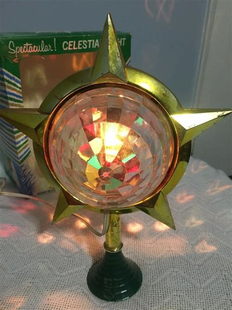 Vintage Bradford Celestial Star Light Spinner Christmas Tree Topper