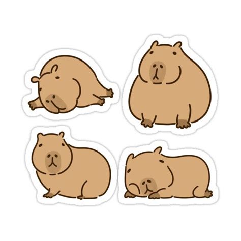 Capybara Stickers Pack 2 Sticker For Sale By Picopang Cute Stickers Capybara Stickers