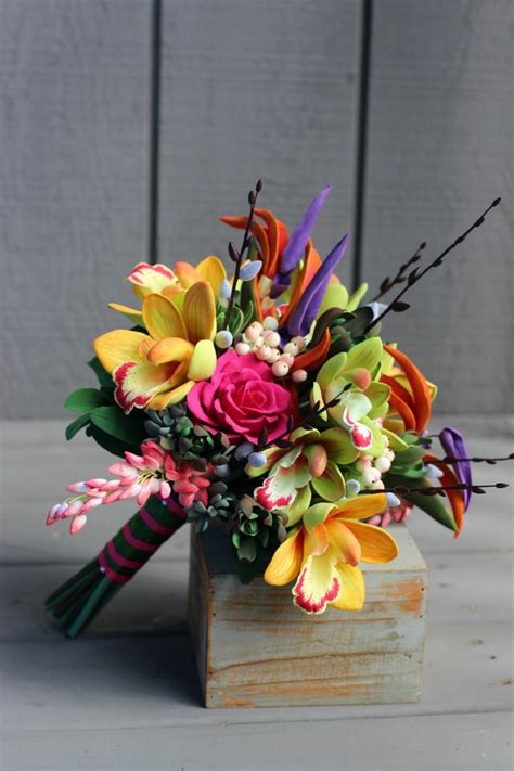 Cymbidium Orchids Tropical Bouquet, Colorful Bouquet, Birds Of Paradise