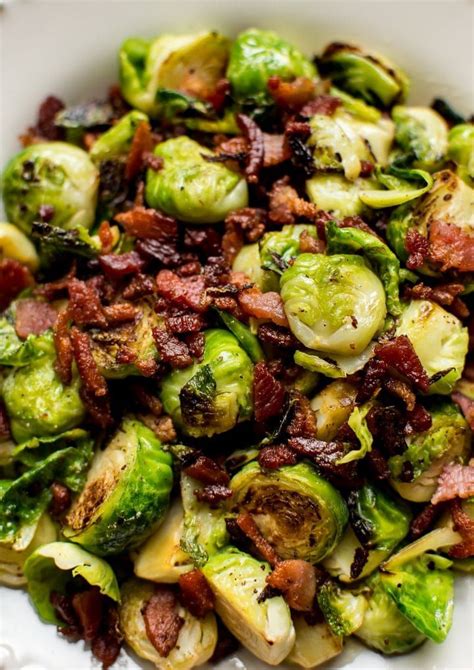 these bacon brussels sprouts are an incredibly easy fall or winter side dish recipe with only