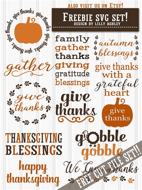 Free Thanksgiving SVG Set