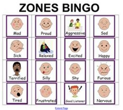 Zones of regulation emotional regulation activities leah kuypers zones of regulation curriculum comes with all kinds of lessons and a cd with printables. Zones of Regulation.Bingo game to teach various emotions ...