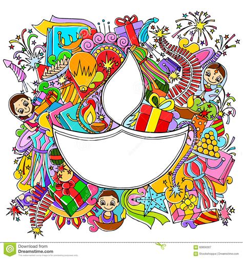 Here are the festivals that might make you scratch your head. Happy Diwali Doddle Drawing Stock Vector - Image: 60856307