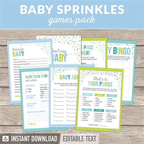 Baby Sprinkles Party Printable Baby Shower Games My Party Design