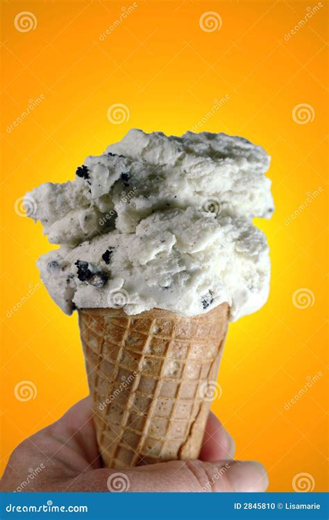 Ice Cream Cone On Orange Stock Photo Image Of Delicious 2845810