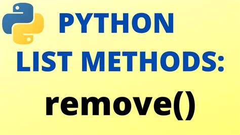 Python Remove List Method Tutorial Youtube