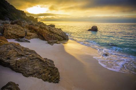 Ocean Rocks Sand Sunrise Beach Wallpapers HD Desktop And Mobile Backgrounds