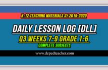 Filipino Daily Lesson Log Dll For Grade 7 12 1st 4th Quarter Deped