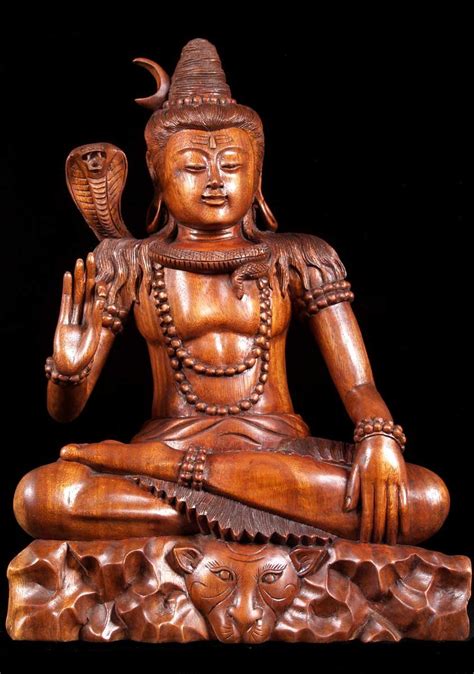 Sold Shiva Seated In Abhaya Mudra 21 4w1 Hindu Gods And Buddha Statues