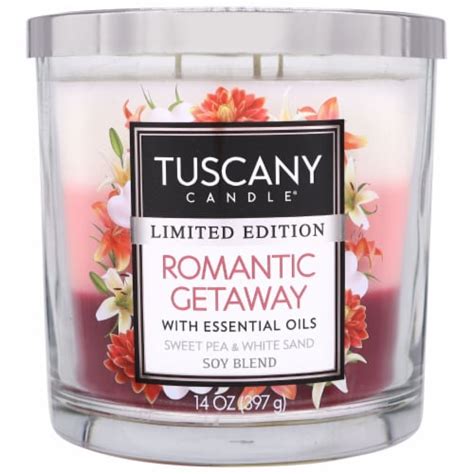 Tuscany Candle Valentines Day Limited Edition Scented Triple Pour Jar Candle Romantic Getaway