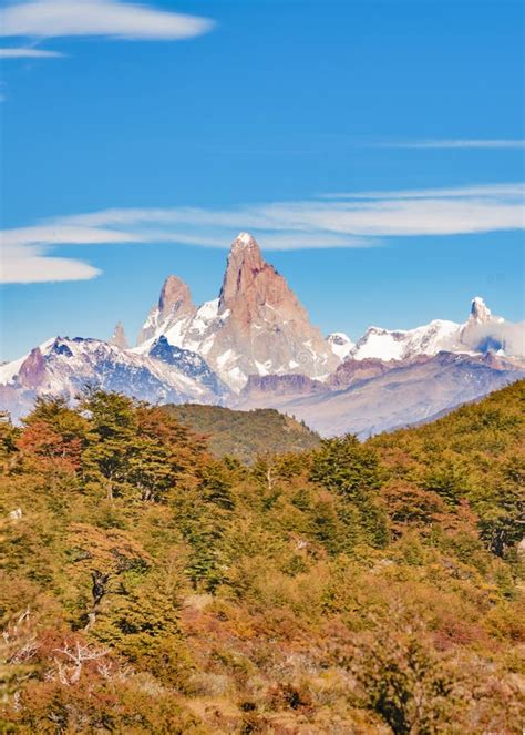 Fitz Roy Mountain Distant View Aisen Chile Stock Image Image Of