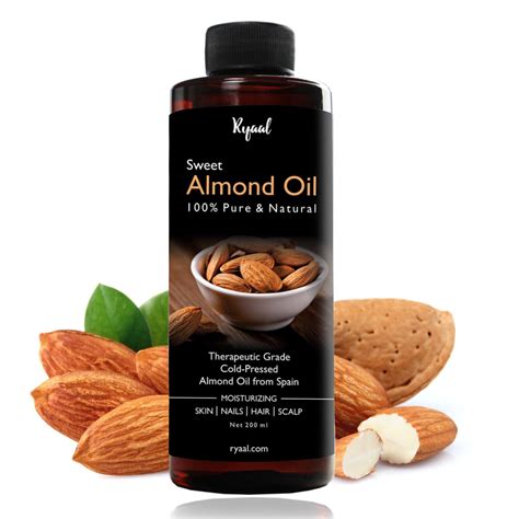 Ryaal Sweet Almond Oil 100 Organic And Cold Pressed Oil For Hair