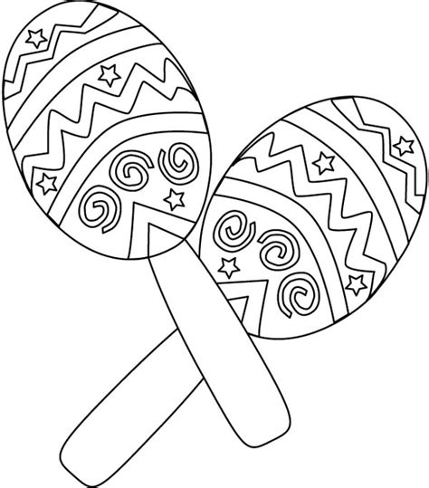Mexican Fiesta Maracas Coloring Page Kids Play Color