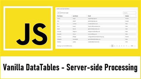 Vanilla JavaScript DataTables Server Side Processing Using PHP YouTube