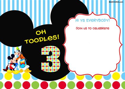 Free Printable Mickey Mouse Birthday Invitations Free Printable