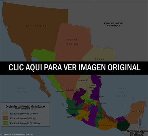 Mapa De México Después De La Independencia Mapa De México