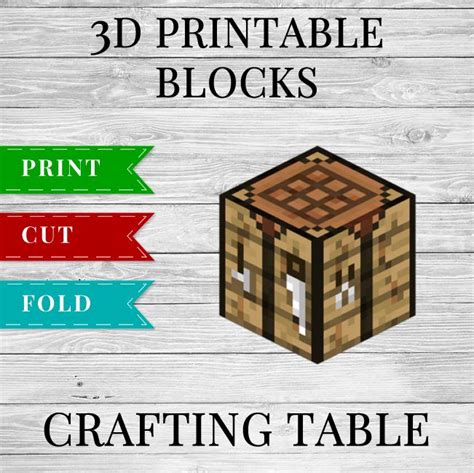 Crafting Table Minecraft Crafting Table Printable Papercraft Template