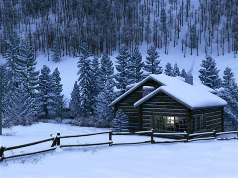 Log Cabin In Snow Wallpaper Wallpapersafari