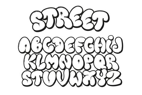 Bubble Graffiti Inflated Letters Street Art Alphabet Design Bundles