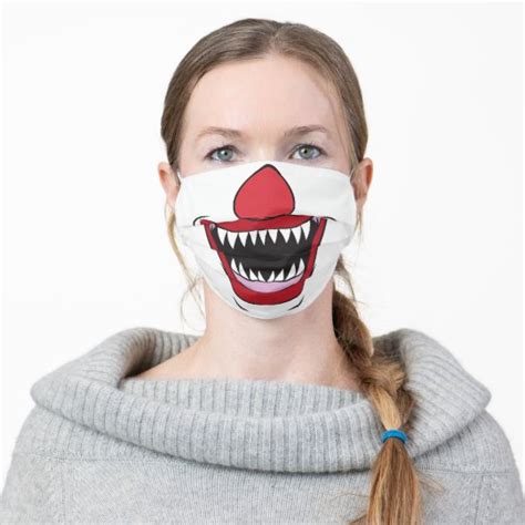 Scary Clown Cloth Face Mask Machine Washable Waterproof Breathable